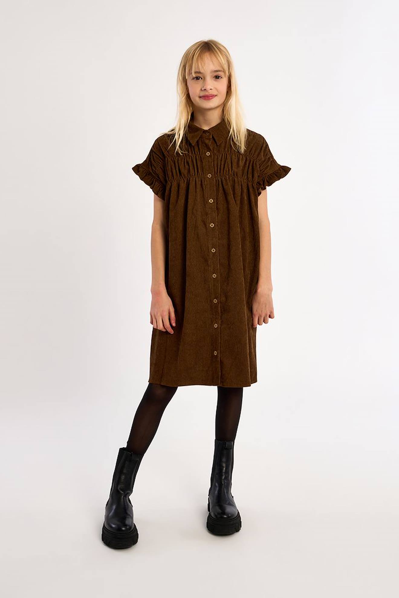 Robe Chemise À Fronces Chocolate Robe Chemise À Fronces Chocolate