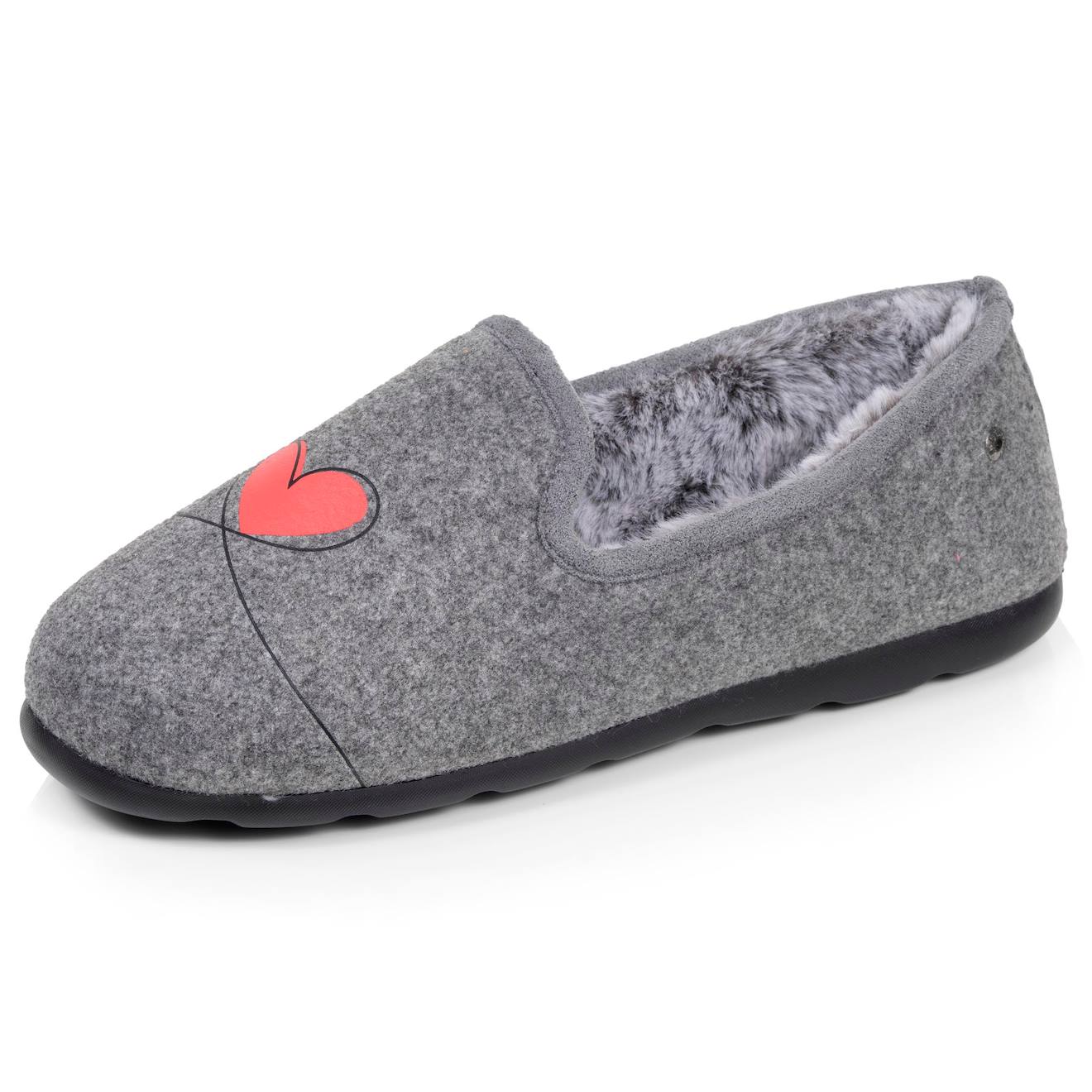 Chaussons Charentaises Souples, Ultra Confortables Et Légers, Confort Technologie Everywear Gris Foncé/rouge