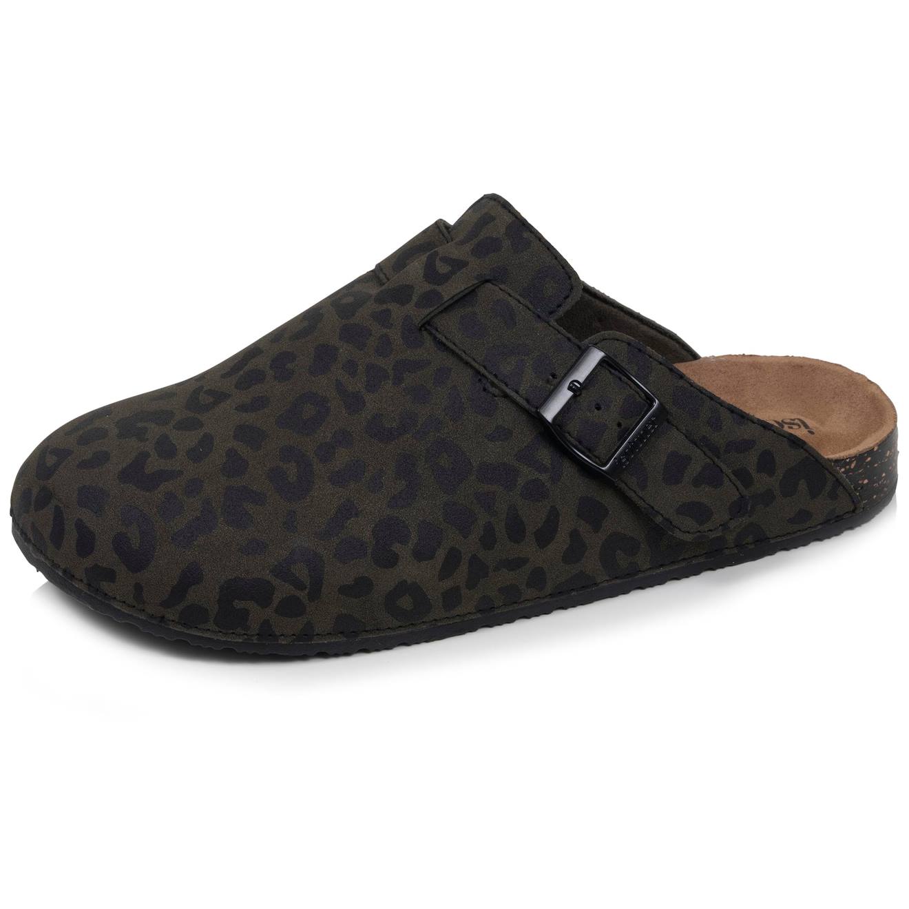 Sabots Semelle Extra-flex, Légers, Patch Talon Confort Kaki Léopard