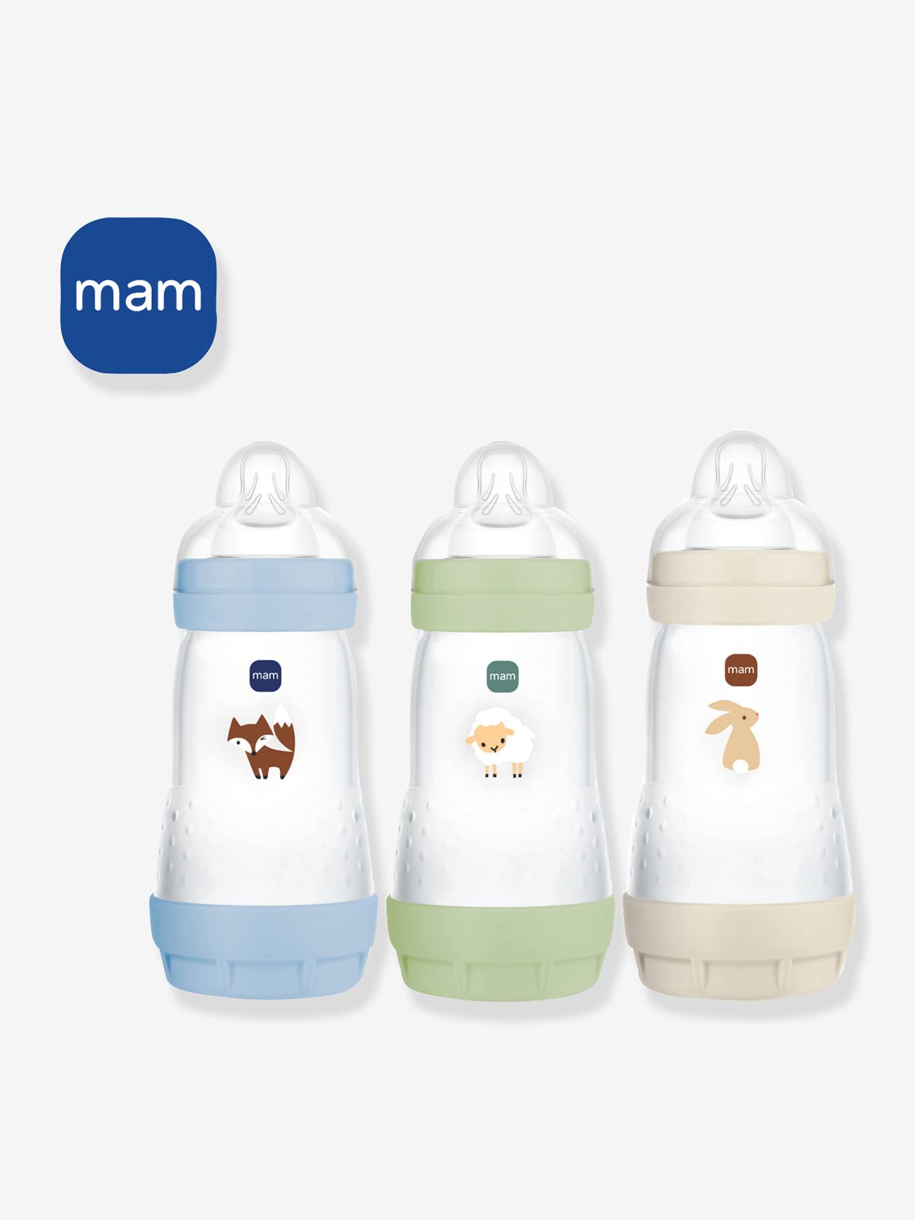 Lot de 3 biberons 260 ml Easy Start anti-colique Nature Guardian 2 océan + 1 sable