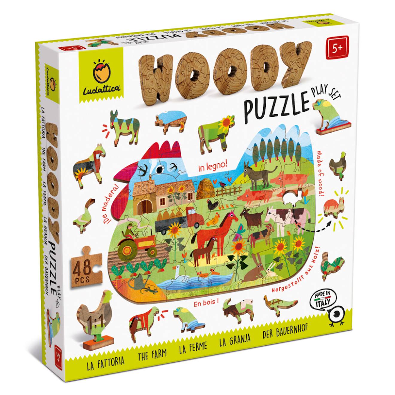 Puzzle En Bois - La Ferme 48 Pièces Multicolor