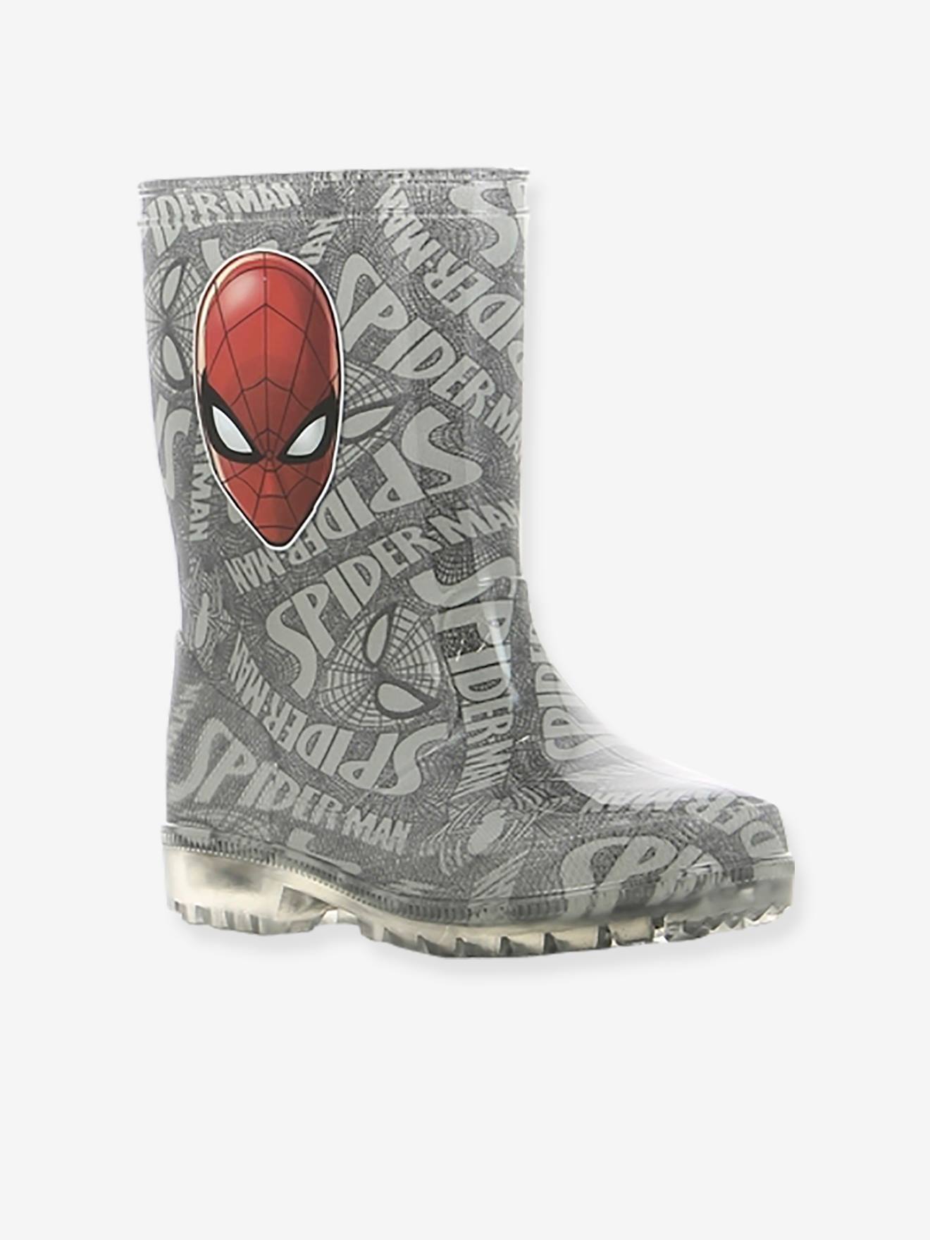 Marvel Spiderman Bottes en caoutchouc lumineuses pour enfant pour la neige ou la pluie