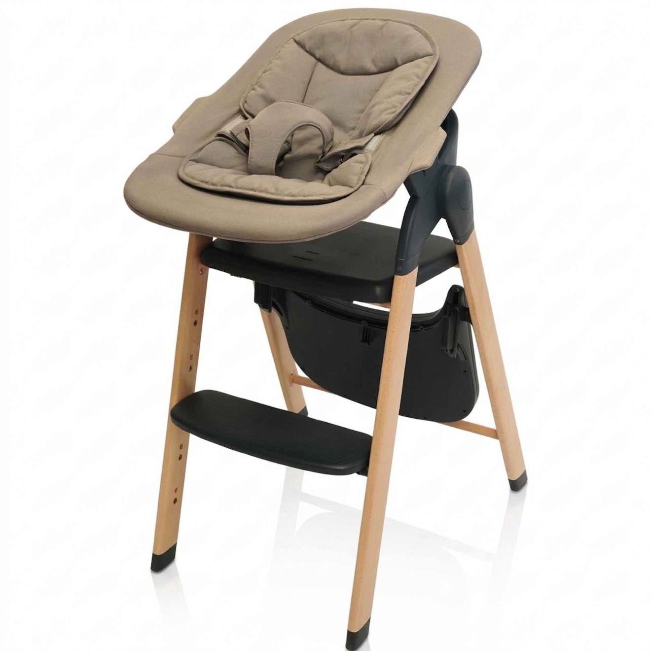 Pack Chaise Haute Et Transat Évolutif Shady Grey Gris