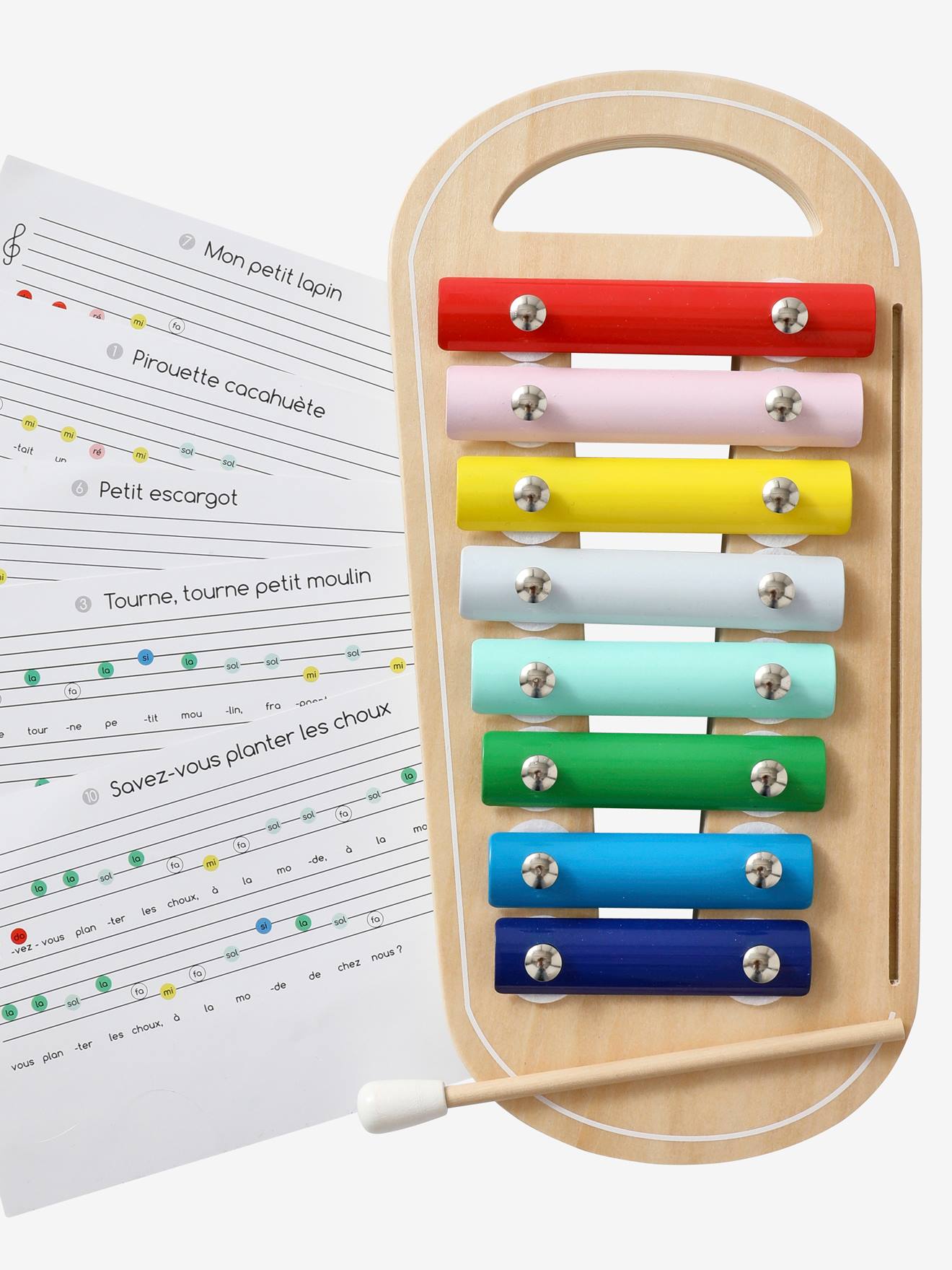 Xylophone Avec Partitions En Bois Fsc Multicolore Vertbaudet