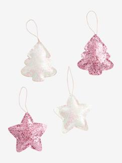 Linge de maison et décoration-Décoration-Objet déco-Lot de 4 décorations de Noël glitter