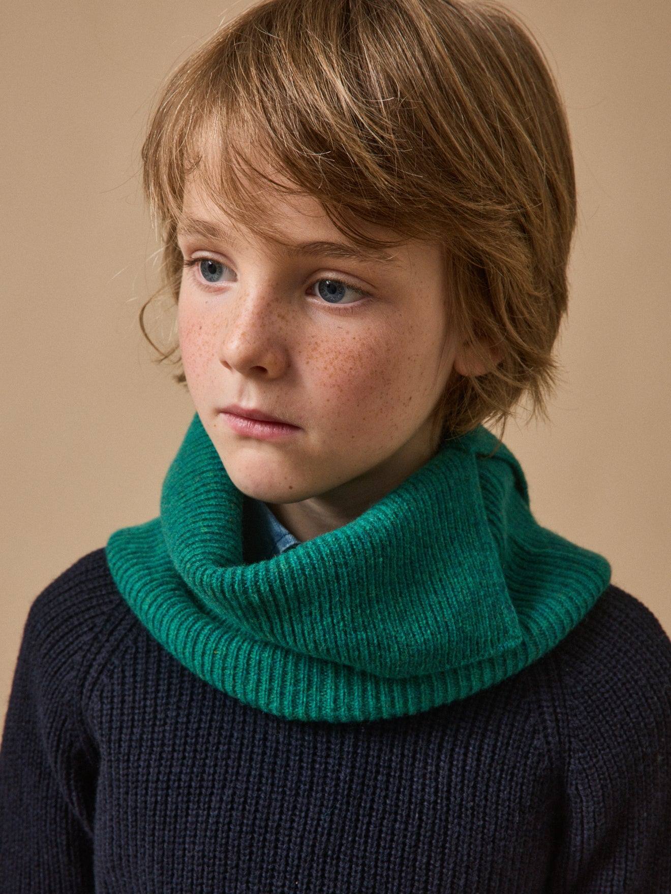 Snood Enfant En Laine Mérinos Green