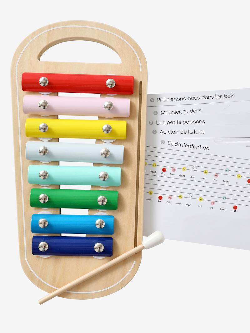 Xylophone avec partitions en bois FSC® multicolore Vertbaudet
