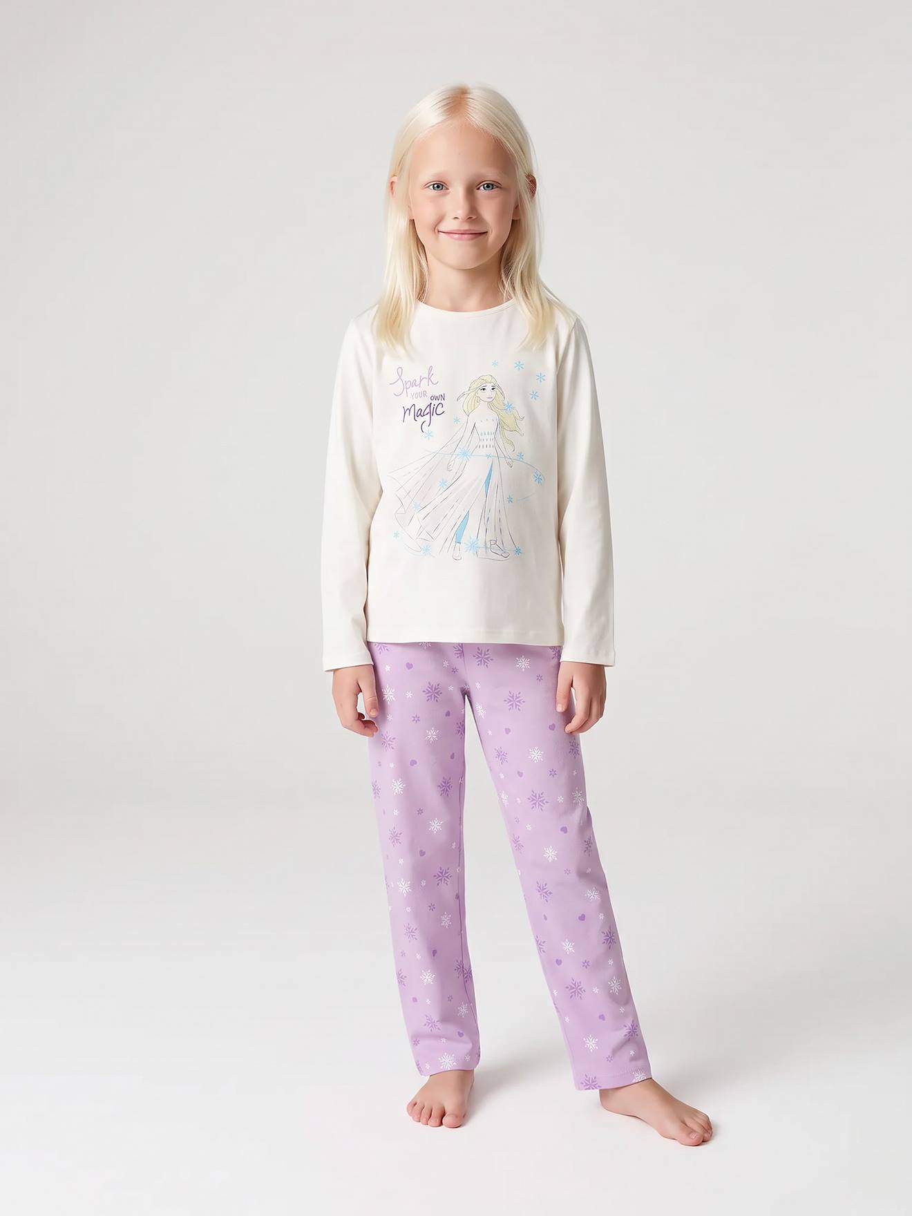 Pyjama La Reine des Neiges lilas poudré