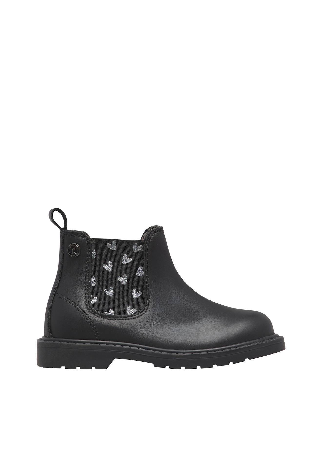 Bottines Chelsea Bébé Fille En Cuir Piccadilly Noir-argent Bottines Chelsea Bébé Fille En Cuir Piccadilly Noir-argent