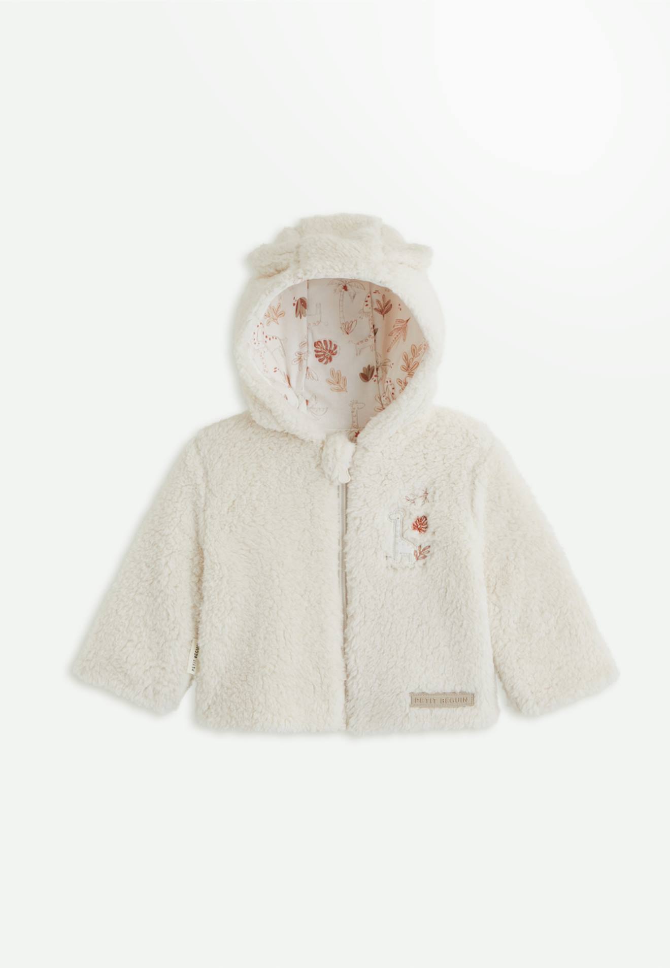Veste À Capuche Bébé En Sherpa Edoni Ecru Veste À Capuche Bébé En Sherpa Edoni Ecru