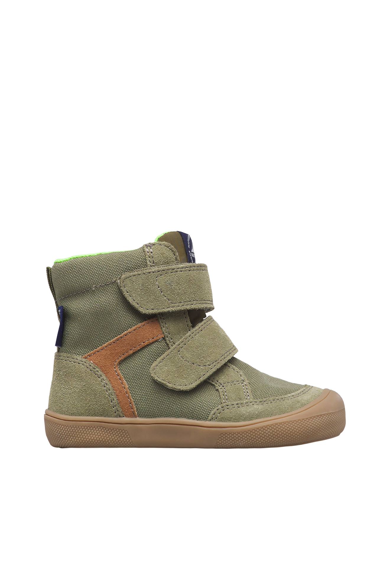 Bottines Barefoot Enfant En Daim Et Tissu Koddas À Scratch, Imperméables Kaki-marron Bottines Barefoot Enfant En Daim Et Tissu Koddas À Scratch, Imperméables Kaki-marron