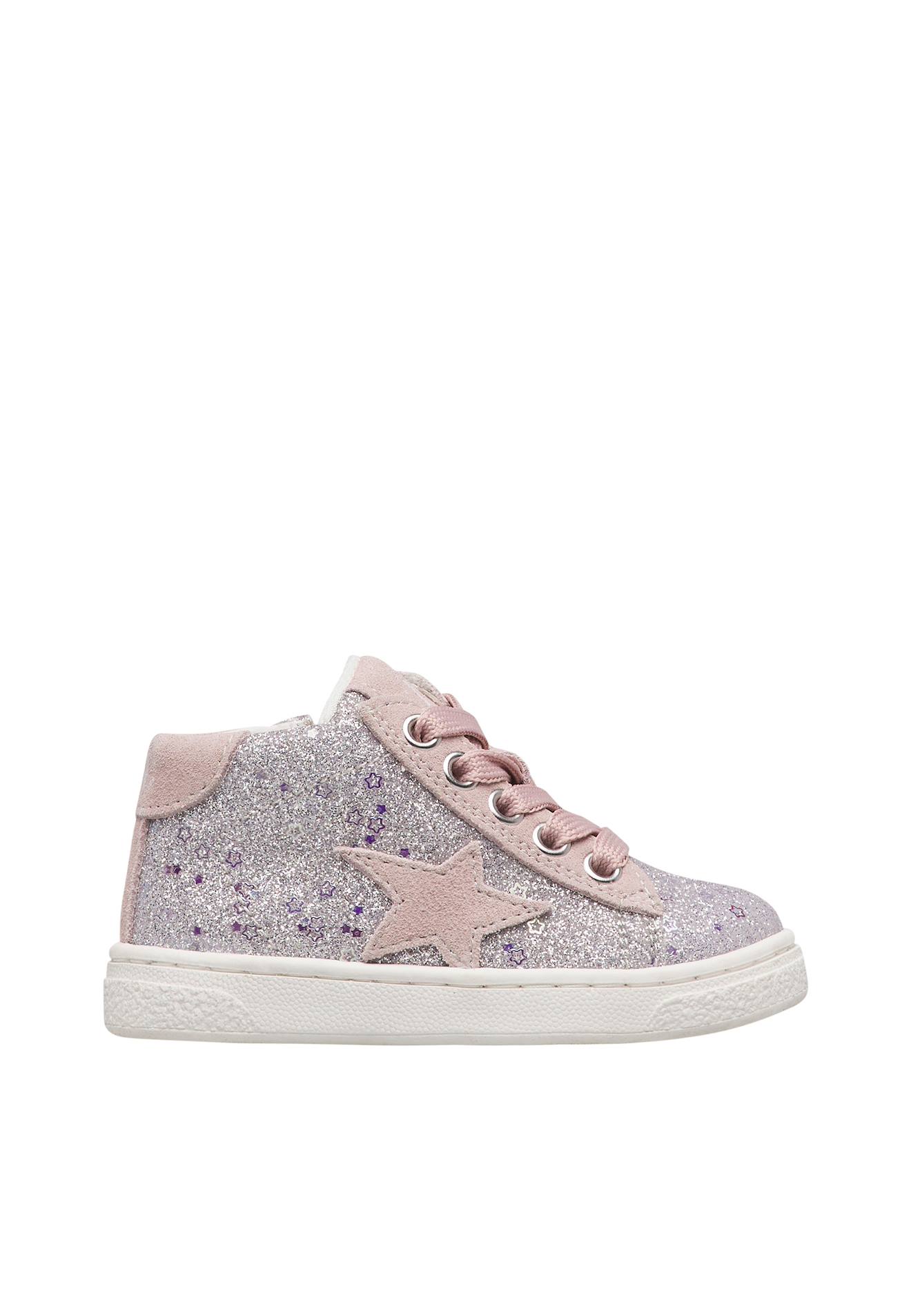 Baskets Montantes Fille En Daim Et Tissu Pailleté Pinn High À Zip Argent-rose Poudré Baskets Montantes Fille En Daim Et Tissu Pailleté Pinn High À Zip Argent-rose Poudré