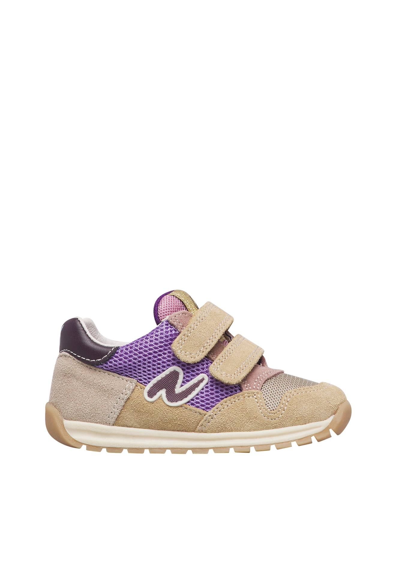 Baskets Enfant En Daim Et Tissu Sammy 3 À Scratch Beige-lilas Baskets Enfant En Daim Et Tissu Sammy 3 À Scratch Beige-lilas