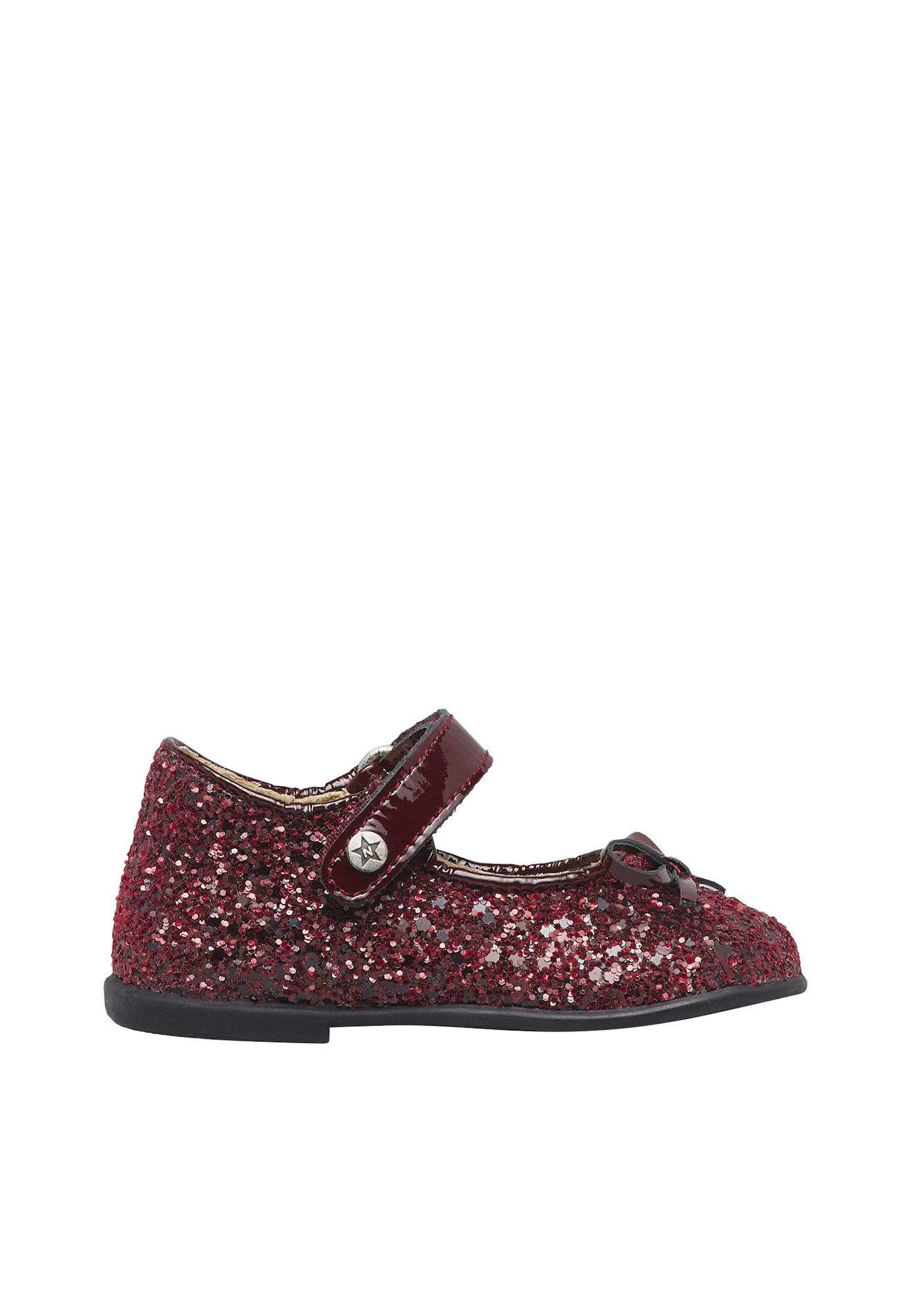 Ballerines Bébé Fille En Vernis Et Tissu Pailleté Ballet Bordeaux