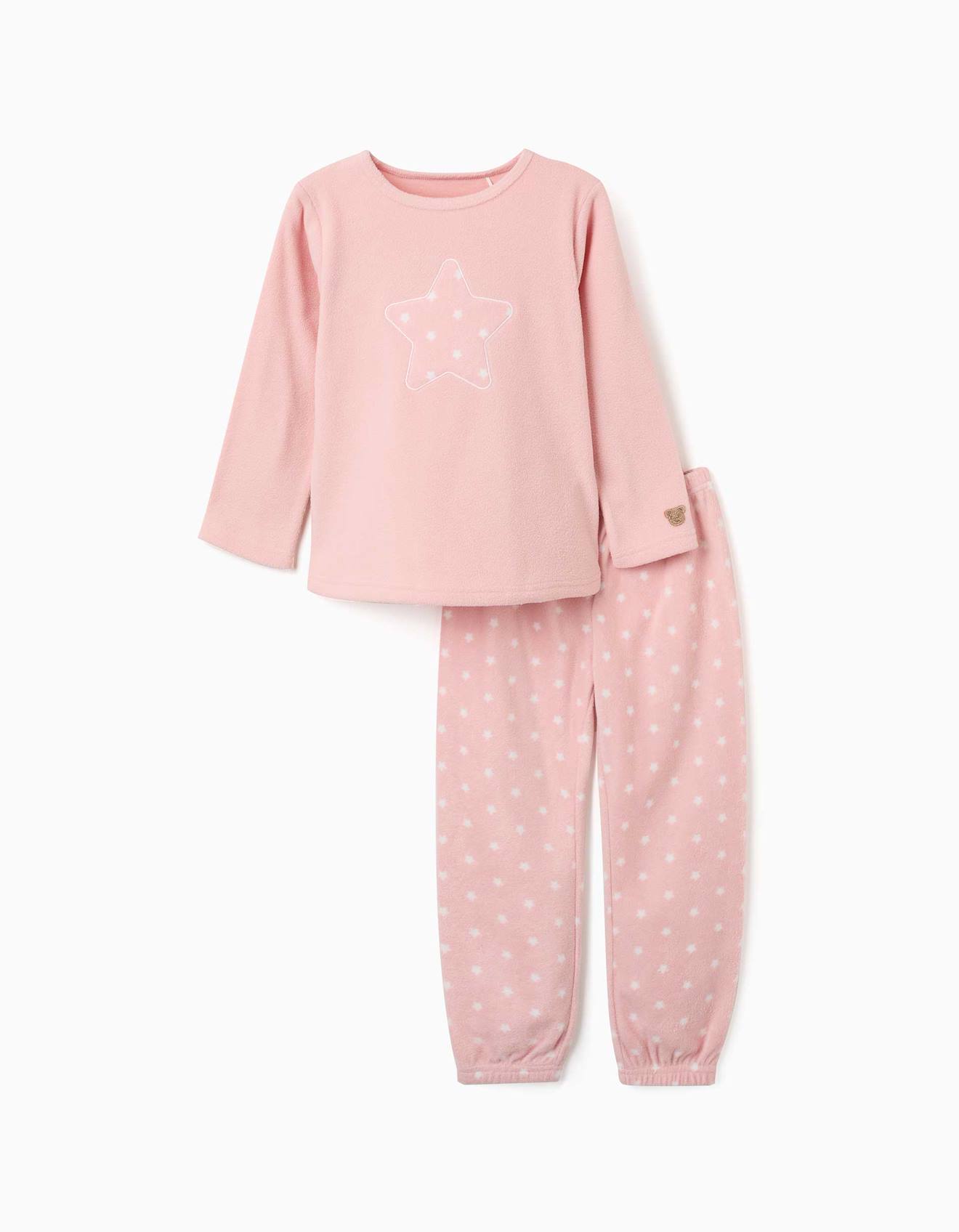 Pyjama En Polaire Avec Étoiles Brodées Rose Clair
