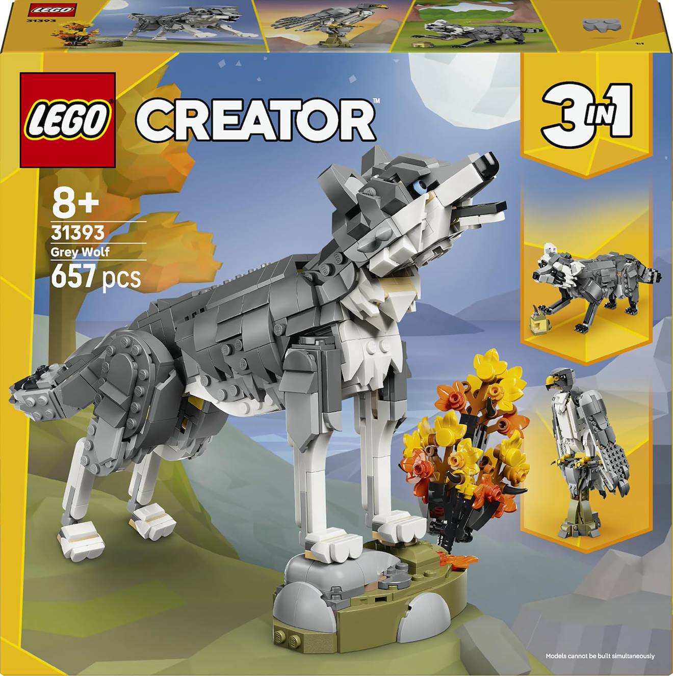 Lego Creator 31393 Les Animaux De La Forêt : Le Loup Gris Multicolore