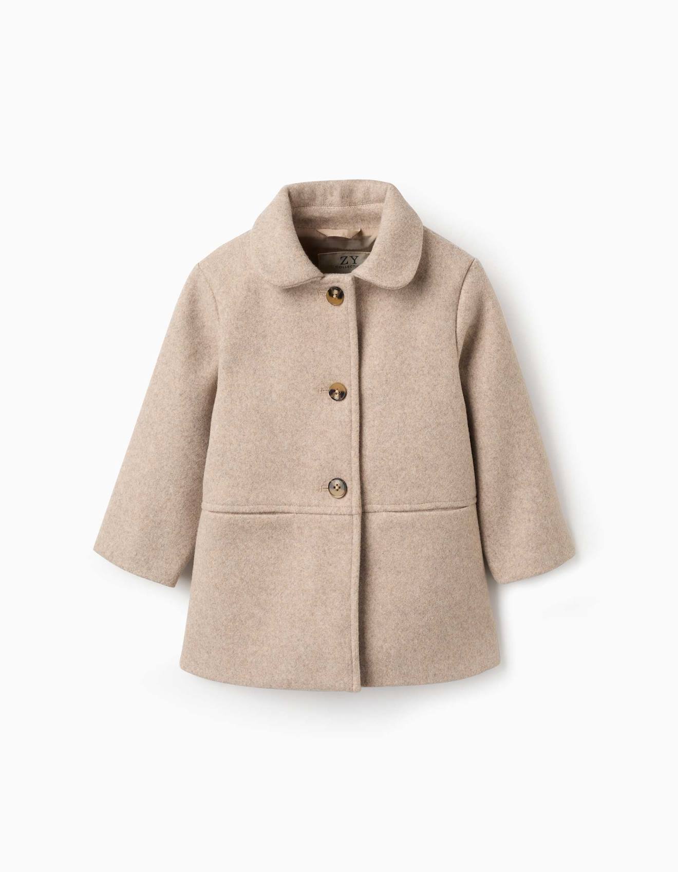 Manteau À Effet Laine Avec Doublure B&s Beige Clair