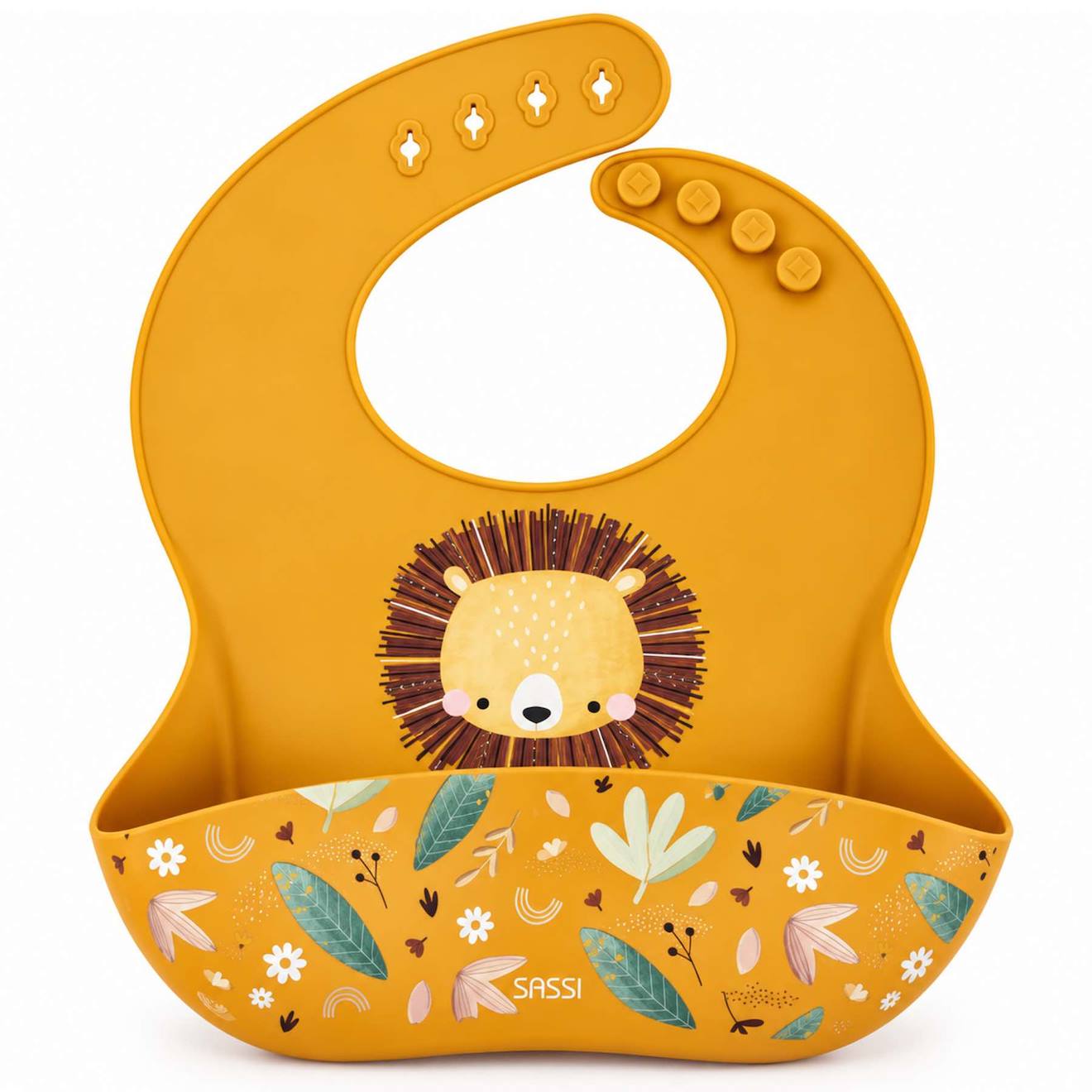 Bavoir Récupérateur En Silicone Animaux Orange (Sassi) - Couverture