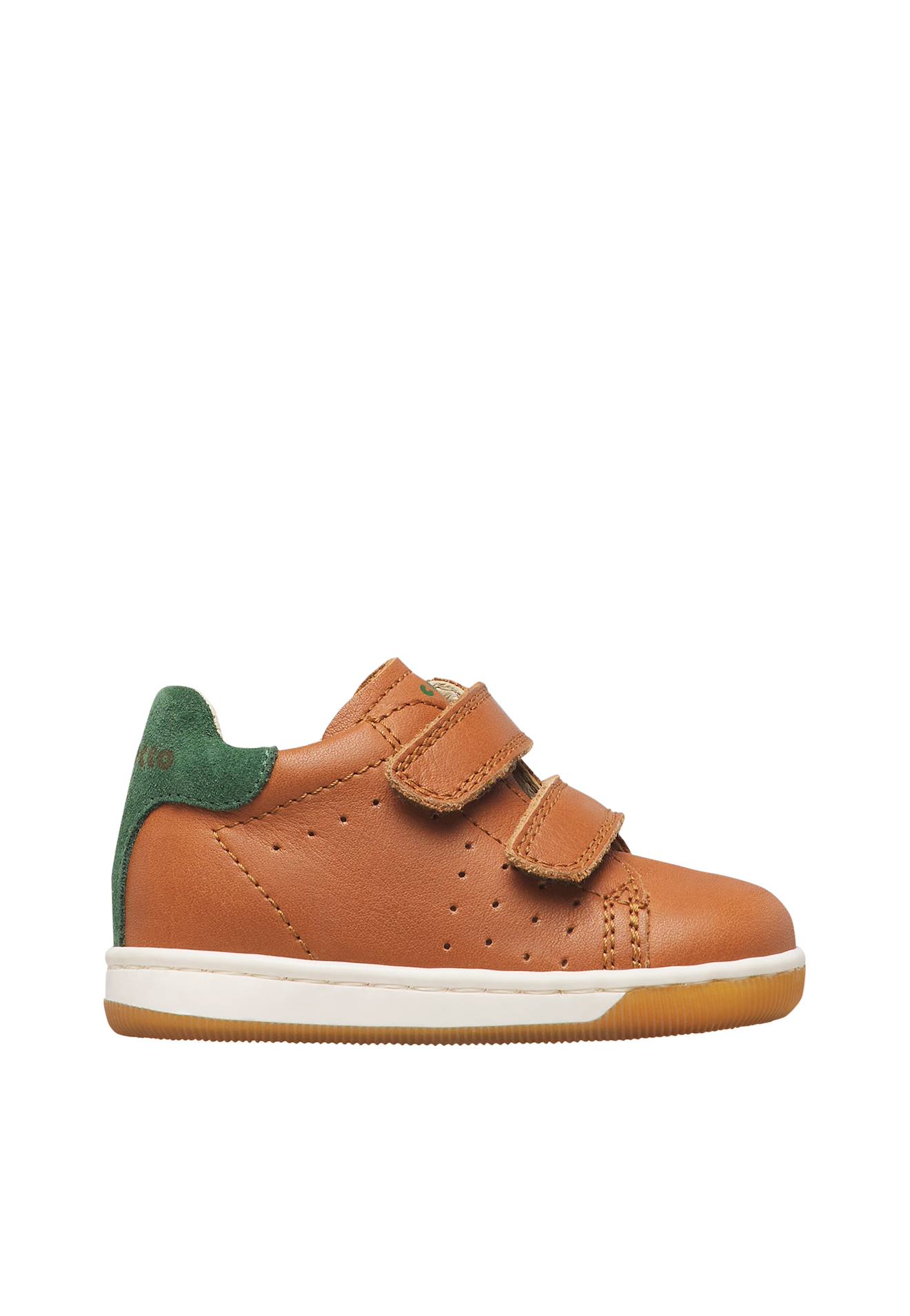 Baskets Bébé En Cuir Et Daim Adam À Scratch Marron-vert-marron Clair Baskets Bébé En Cuir Et Daim Adam À Scratch Marron-vert-marron Clair