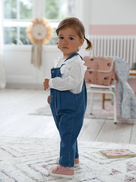 Salopette Denim Bebe Fille Stone Vertbaudet