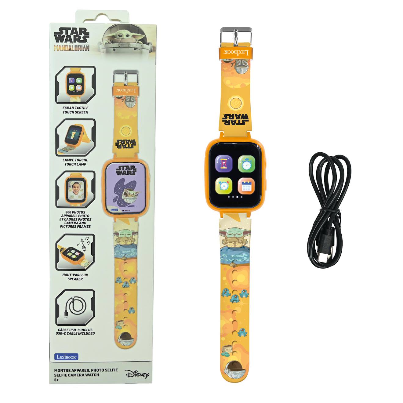 Montre Avec Écran Couleurs Grogu De L’univers Star Wars Avec Caméra Orange