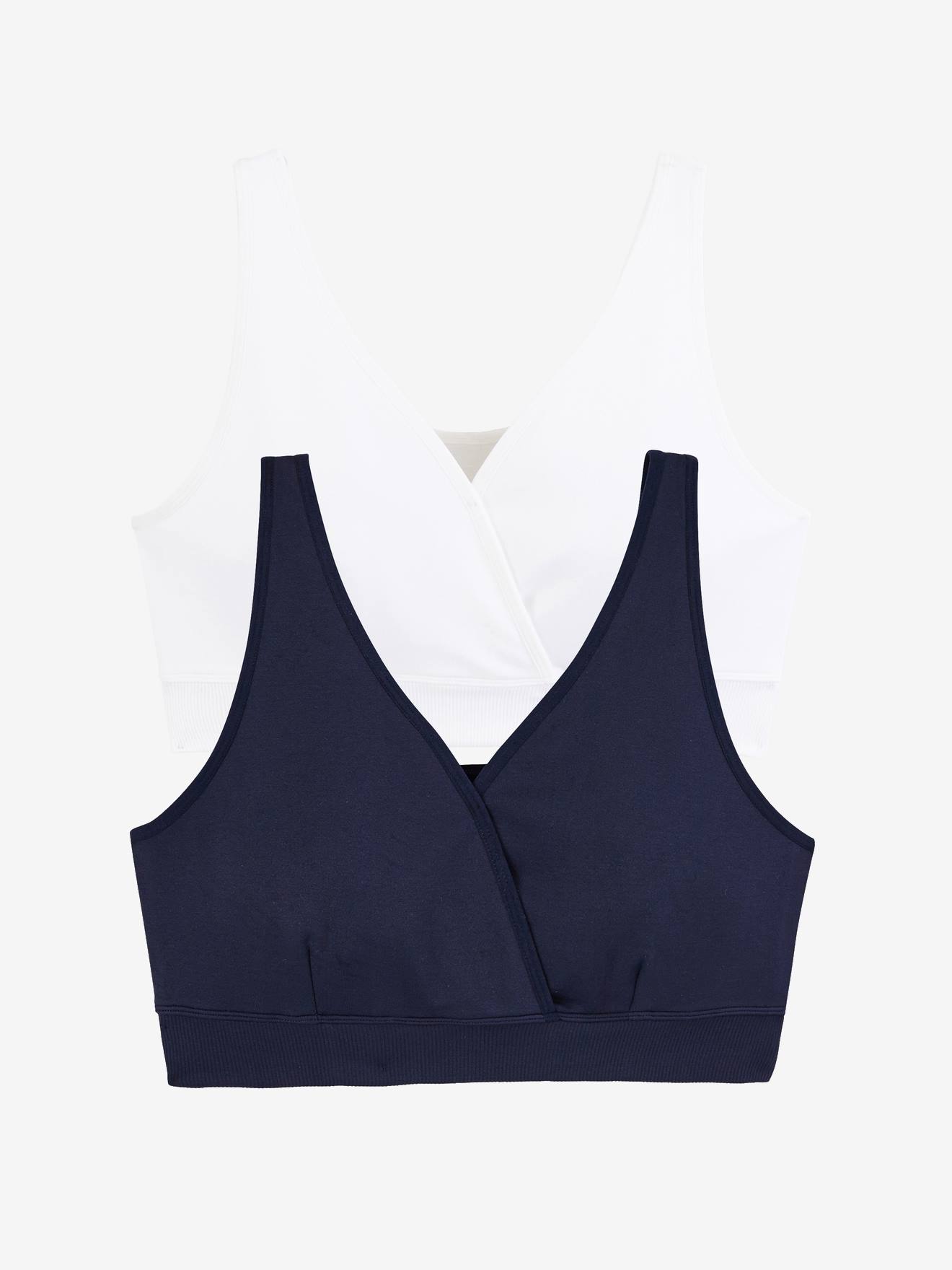 Lot de 2 brassières d'allaitement sans coutures en microfibre encre (Vertbaudet) - Image 1