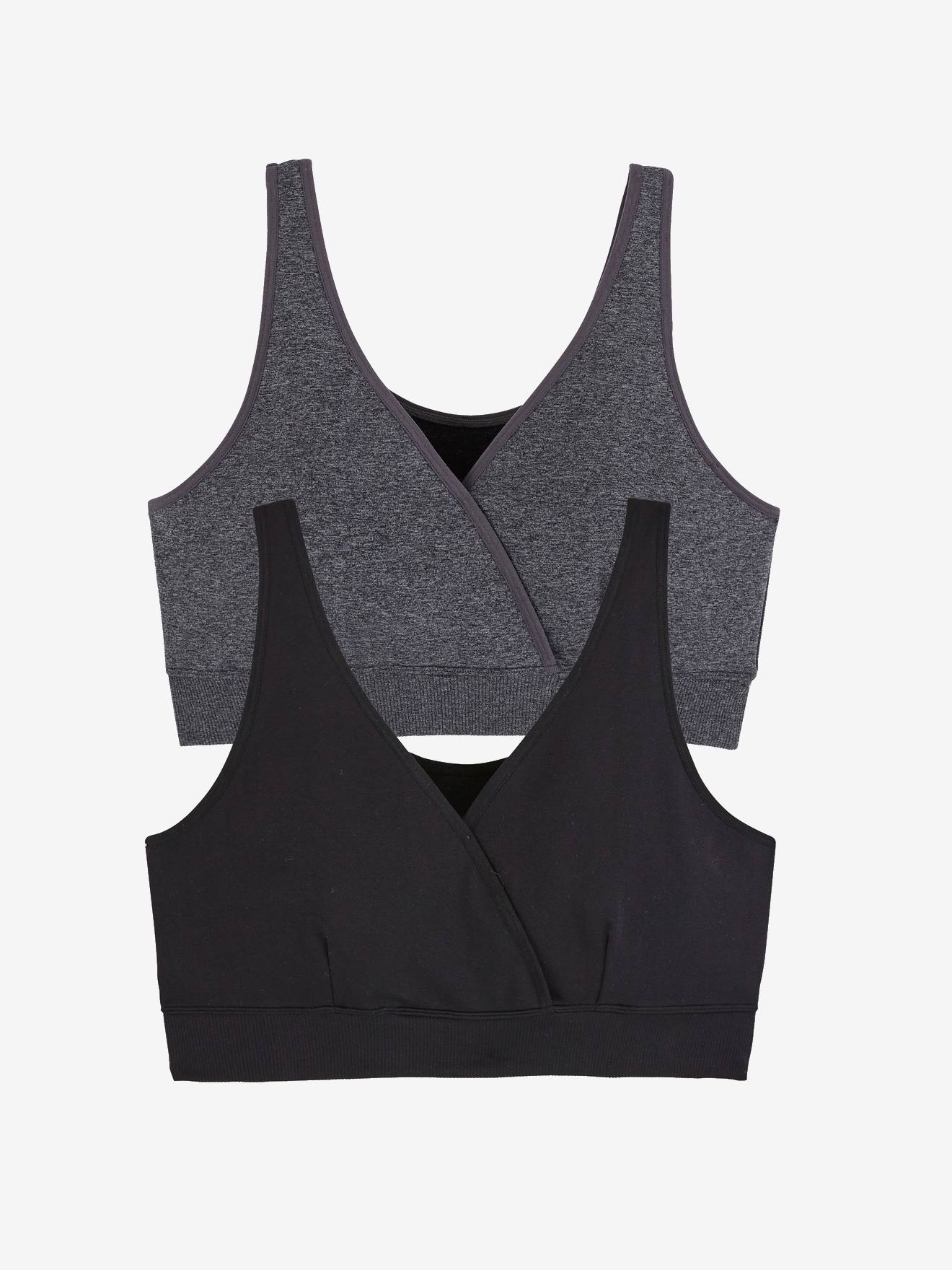 Lot de 2 brassières d'allaitement sans coutures en microfibre lot anthracite/noir (Vertbaudet) - Couverture