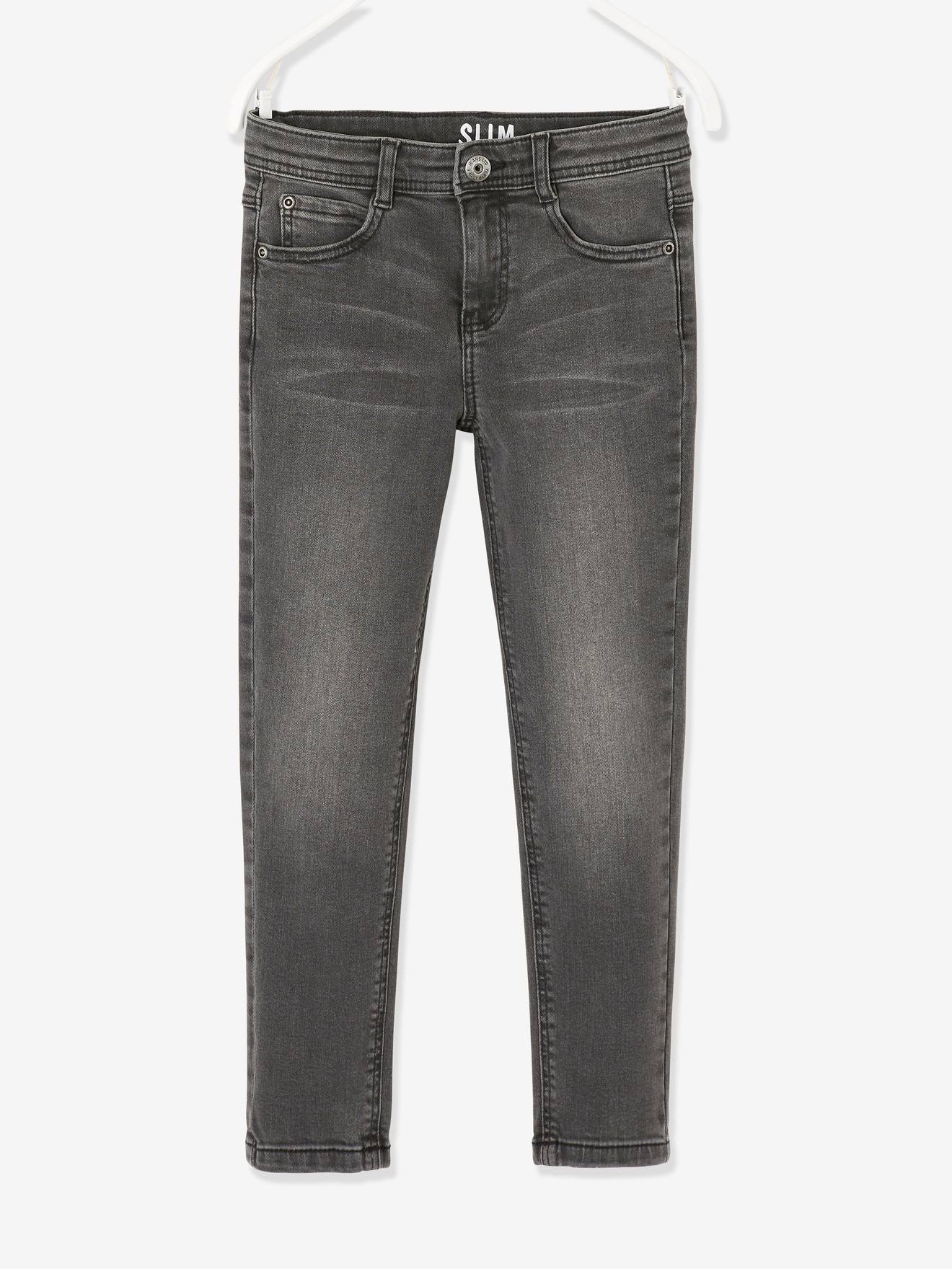 Jean slim MorphologiK FIN waterless garçon denim gris fonce