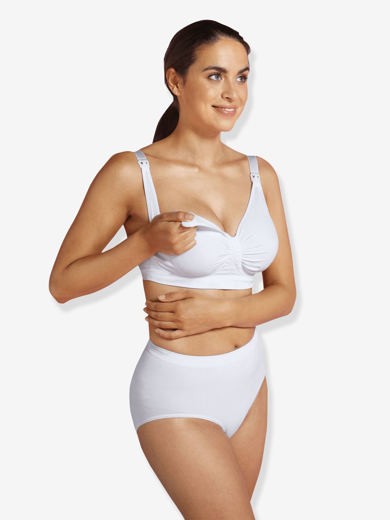 Soutien-gorge grossesse et allaitement sans coutures Carri-gel blanc