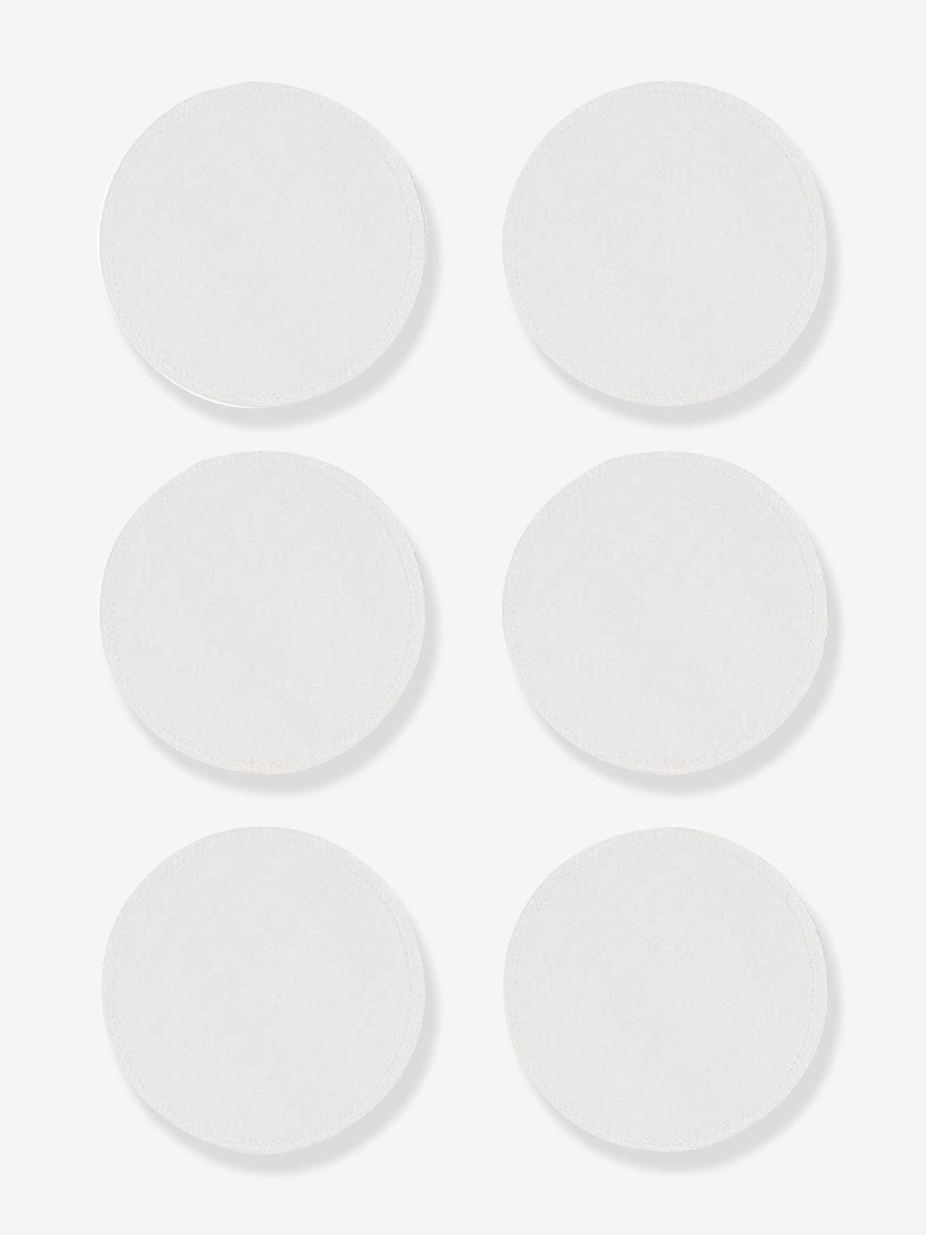 Lot de 6 coussinets d'allaitement en coton CARRIWELL blanc