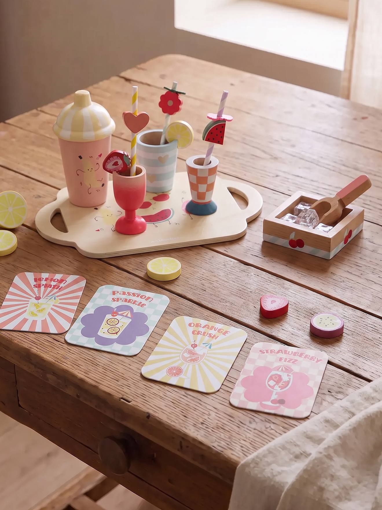 Set de mocktails en bois FSC® multicolore