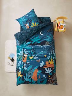 Linge de maison et décoration-Linge de lit enfant-Parure housse de couette + taie d'oreiller enfant JUNGLE NIGHT