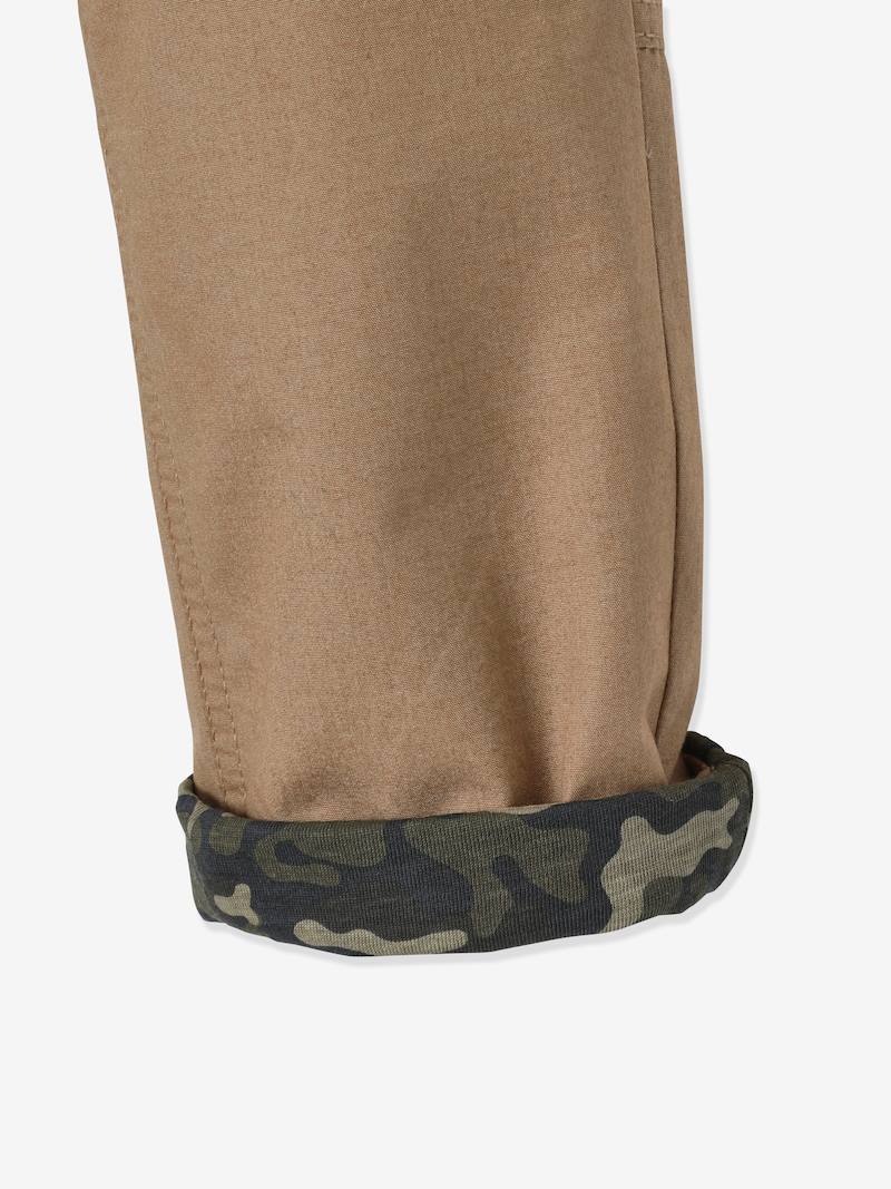 Pantalon battle garçon doublé camouflage beige - Vertbaudet