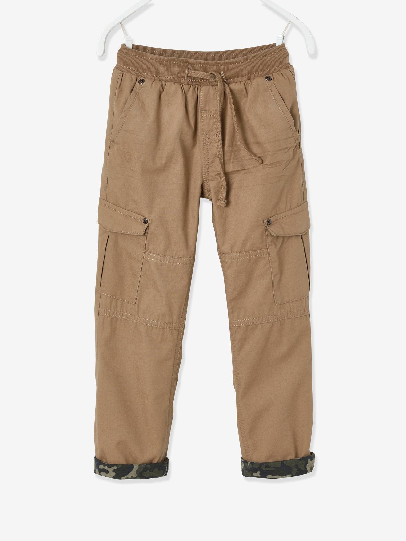 Pantalon battle doublé camouflage garçon beige - Vertbaudet