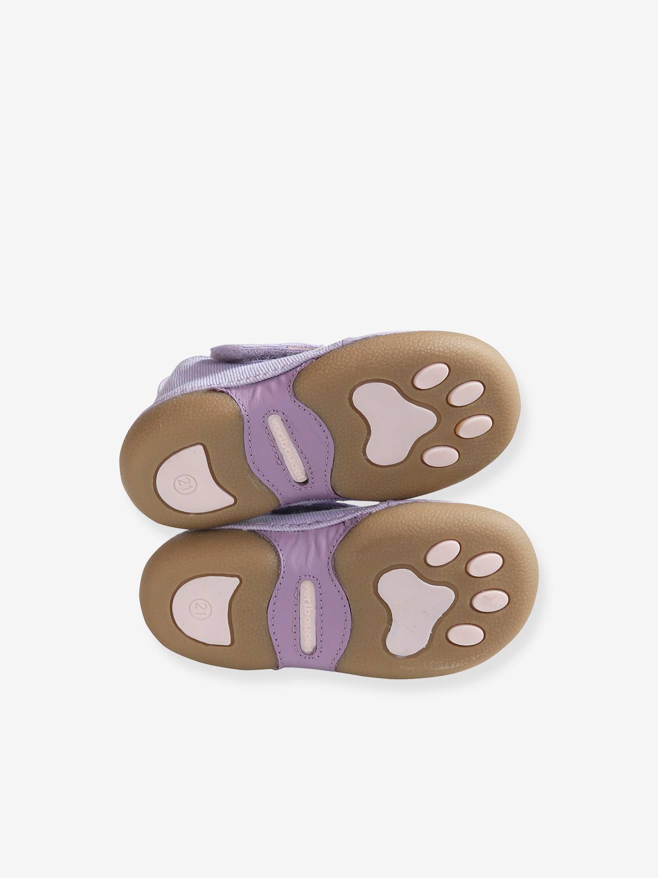 Chaussons Bebe Fille En Toile Detail Licorne Lilas Vertbaudet