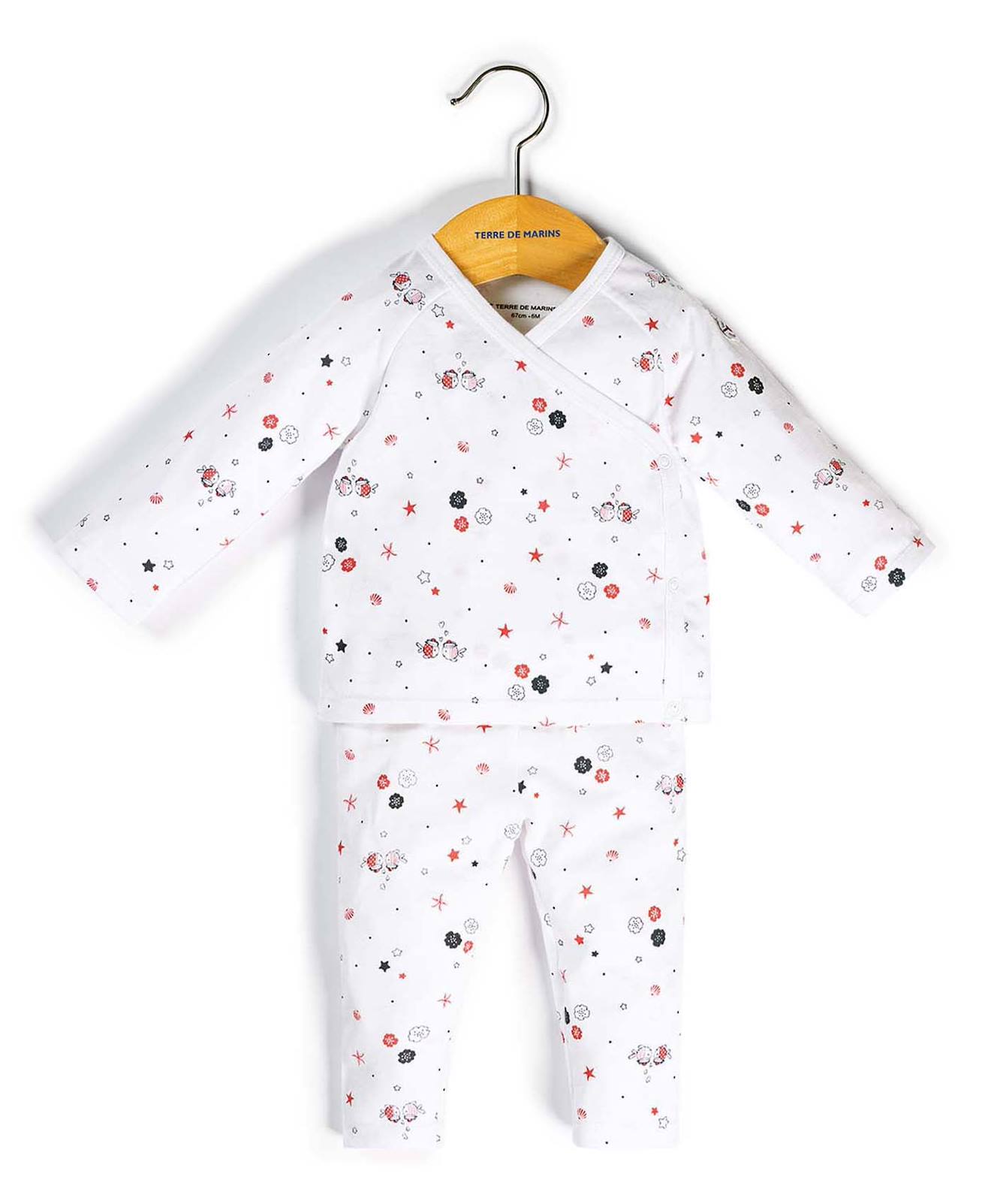 Pyjama 100% Coton Bébé Fille Imprime Blanc