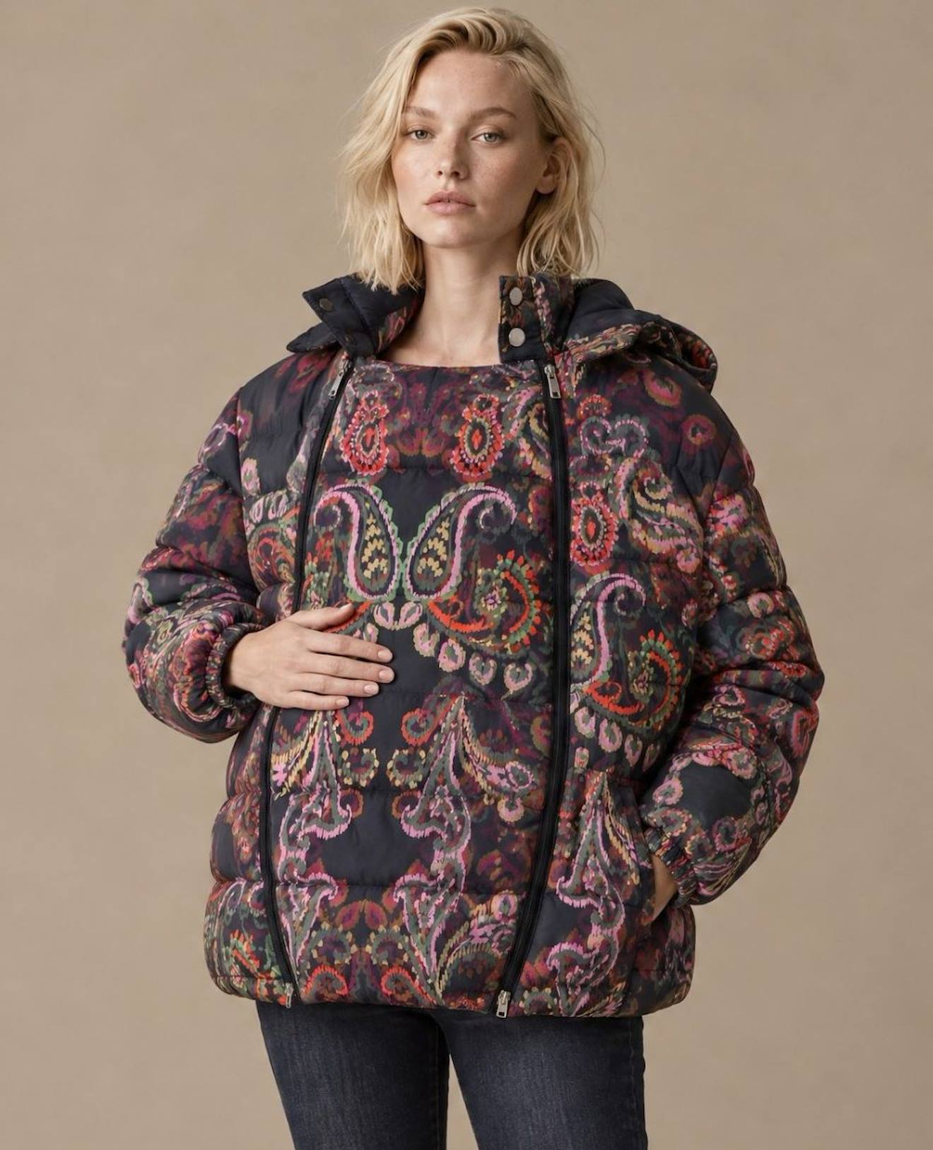 Doudoune De Grossesse Et De Portage Linette Multicolore Doudoune De Grossesse Et De Portage Linette Multicolore