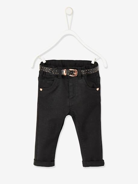 Pantalon Et Ceinture Irisee Bebe Fille Noir Vertbaudet