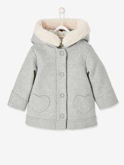 Bébé-Manteau, combipilote, nid d'ange-Manteau-Manteau à capuche bébé fille drap de laine 