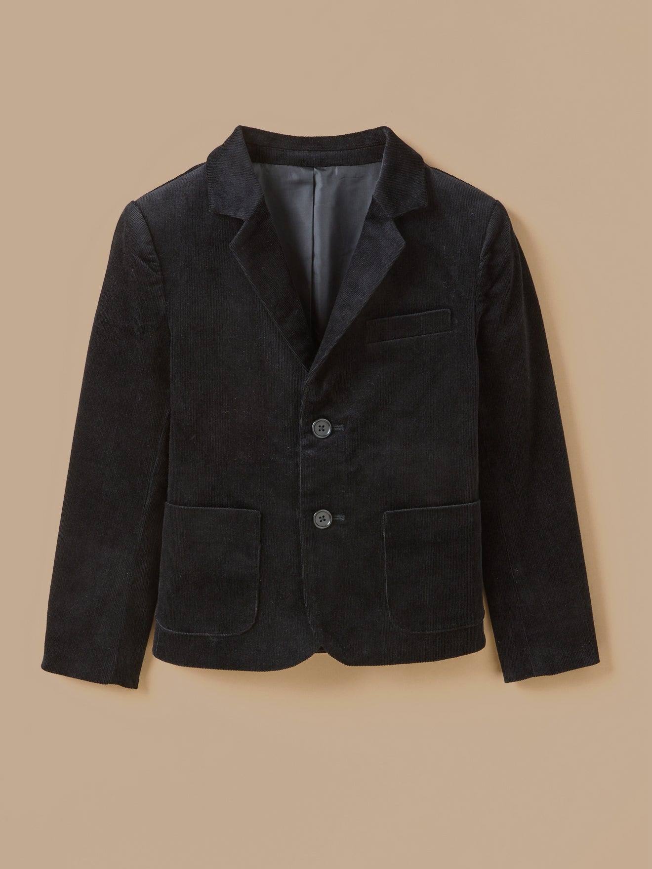 Veste De Costume Velours Garçon - Collection Fêtes Et Mariages Noir