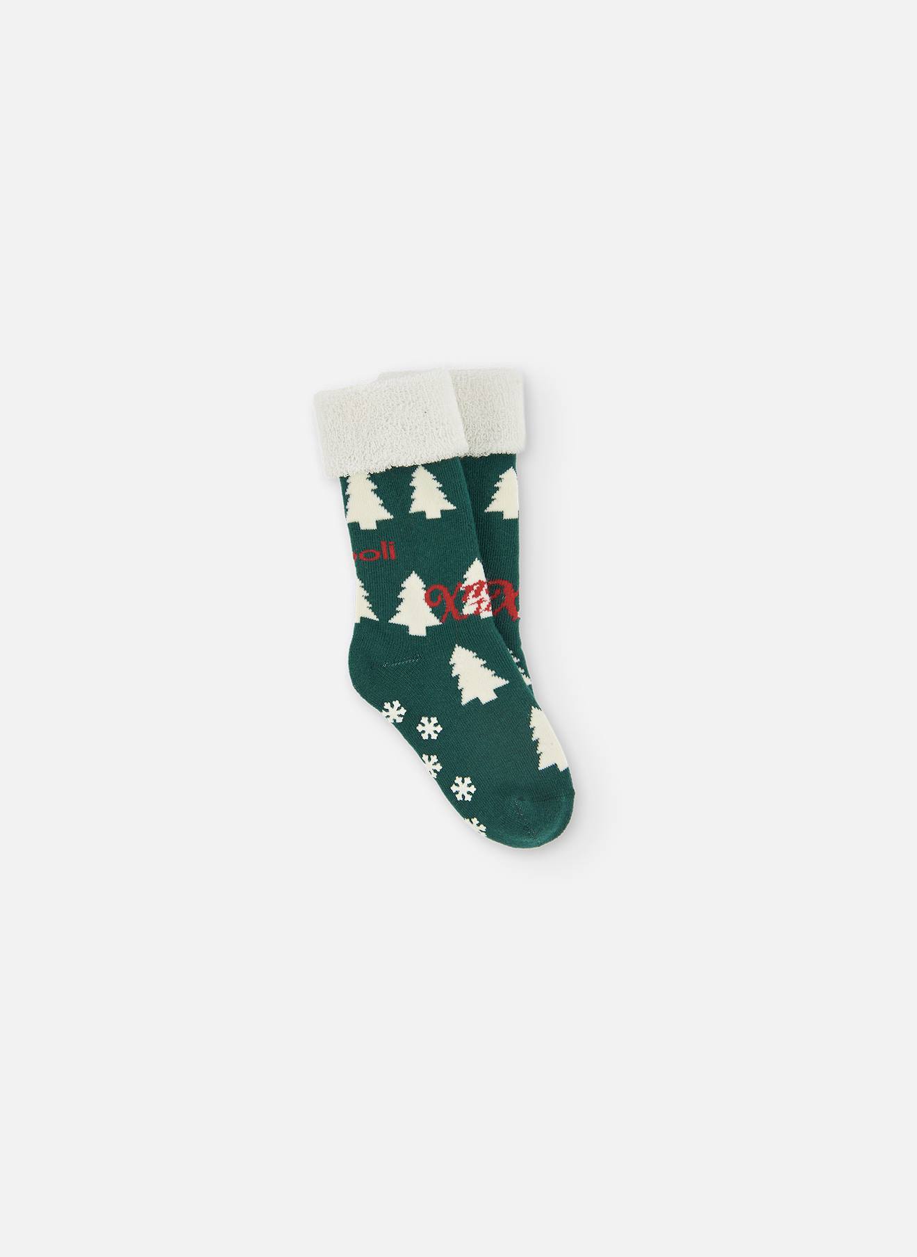 Chaussette Haute Imprimée Sapins De Noël Vert Chaussette Haute Imprimée Sapins De Noël Vert