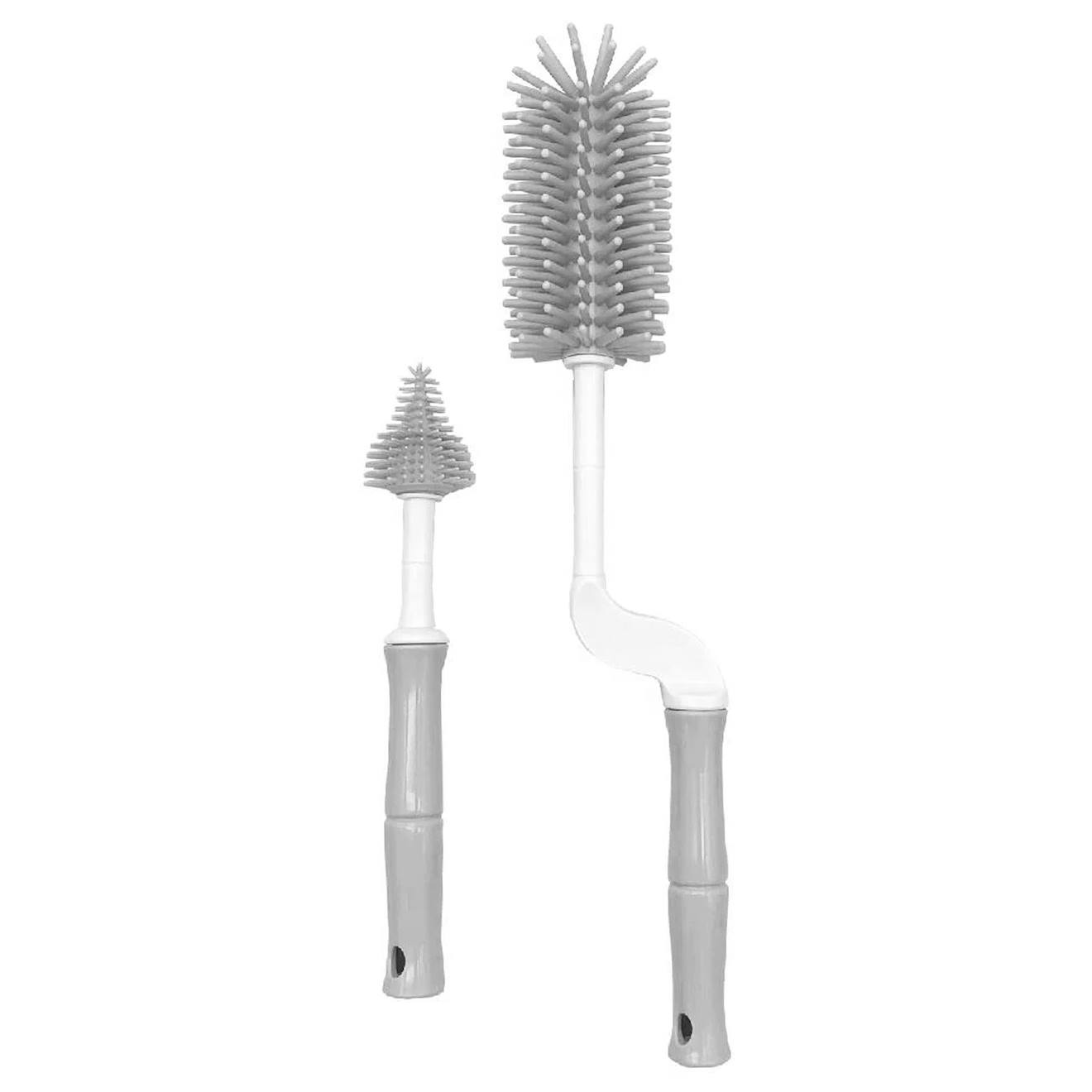 Goupillon Biberon Avec Rince-tétine Bébé Gris (Bo Jungle) - Image 1