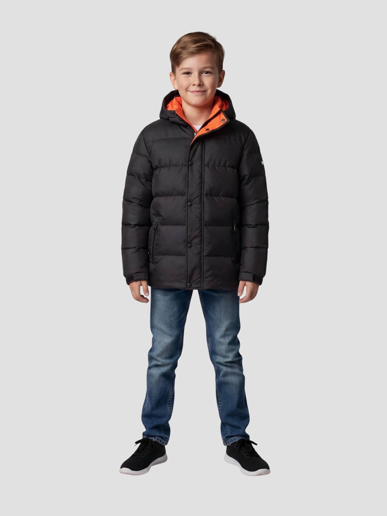 Blouson Matelassé À Capuche Noir