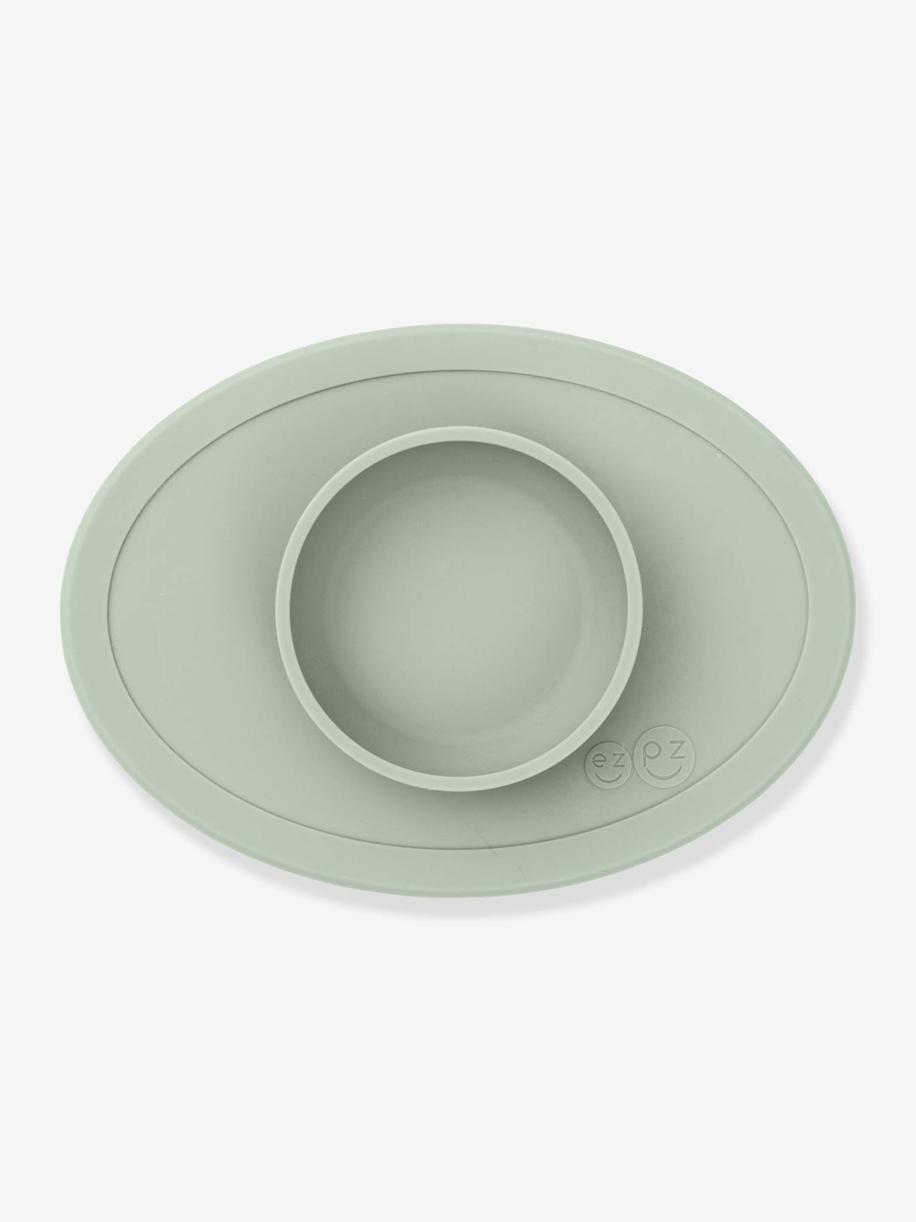 Set de table tout-en-un avec bol EZPZ Tiny bowl en silicone vert amande