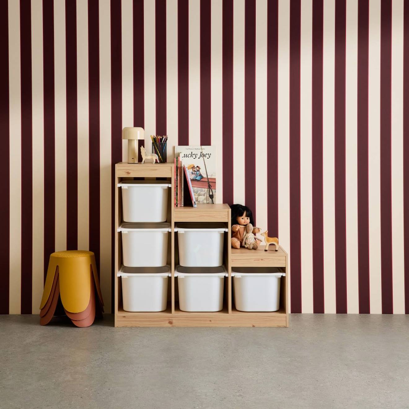 Meuble De Rangement Enfant Escalier 6 Bacs De Rangement Décor Bois - Sora Naturel