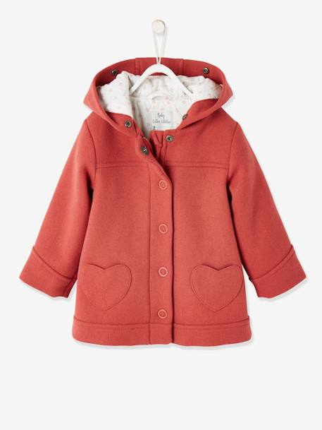 Manteau A Capuche Bebe Fille Rouge Vertbaudet