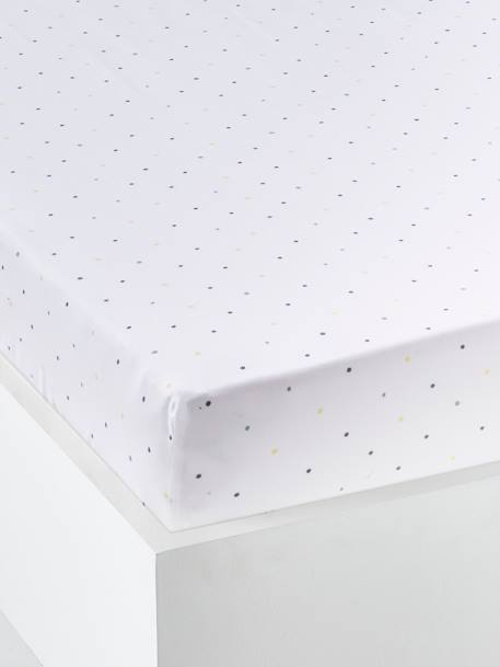 Vertbaudet - Drap-housse bébé MENTHE A L'EAU blanc / multicolore