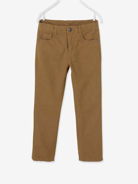 VERTBAUDET Pantalon Léger Garçon Coton/Lin Noisette 14A - Coupe Loose Confortable