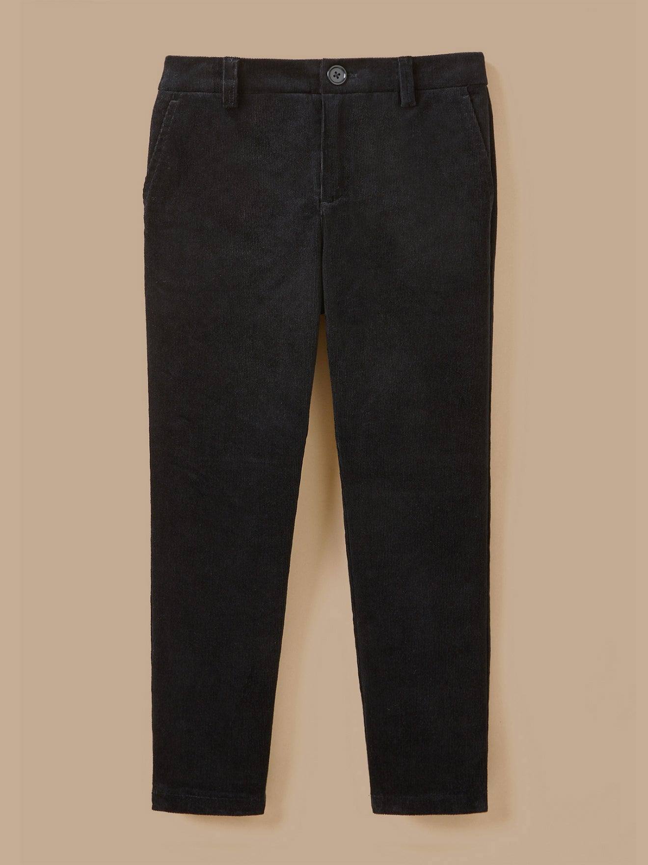Pantalon De Costume Velours Garçon - Collection Fêtes Et Mariages Noir