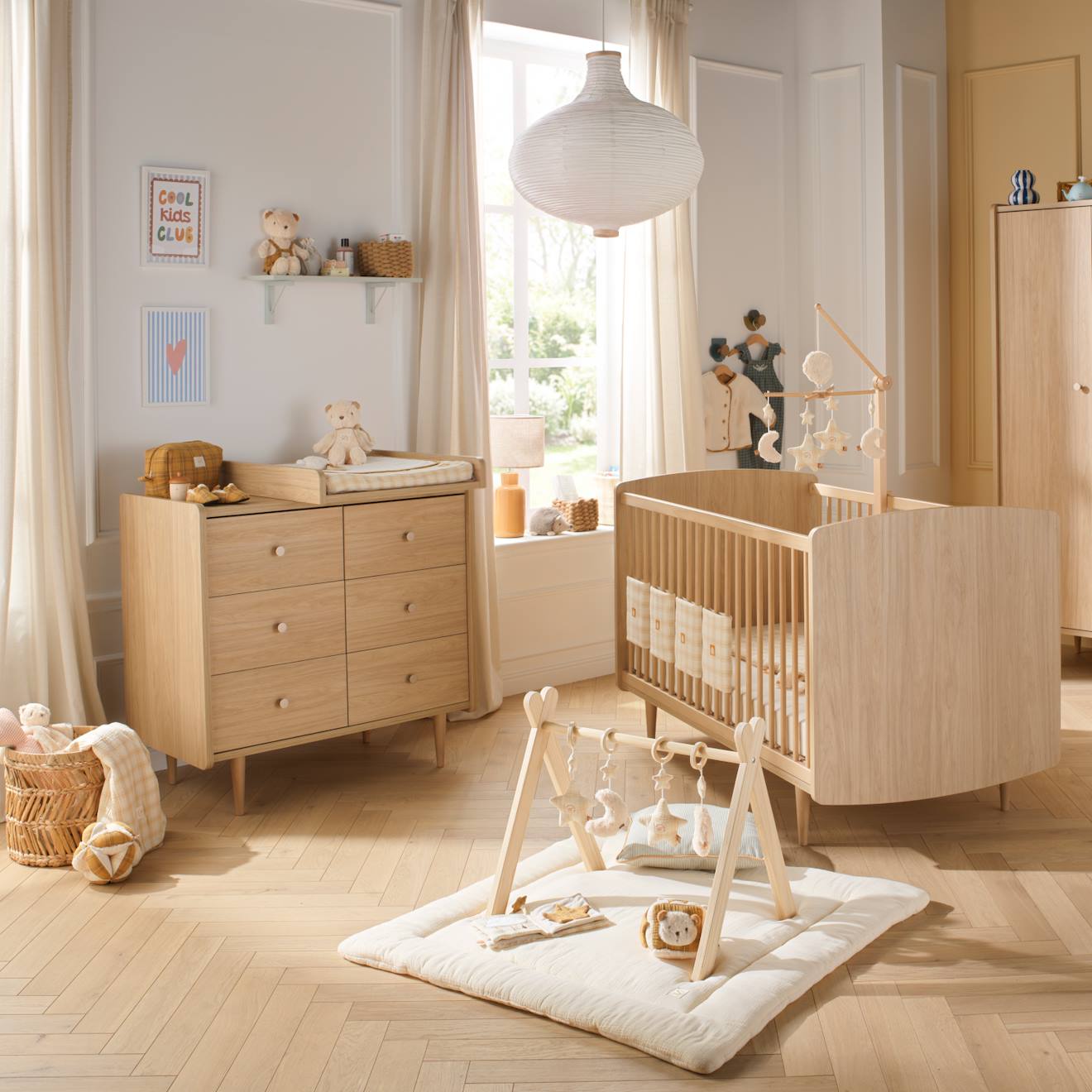 Chambre Bébé Duo: Lit Bébé 70x140 Évolutif Et Commode À Langer 6 Tiroirs Décor Chêne Bohême - Boheme Beige